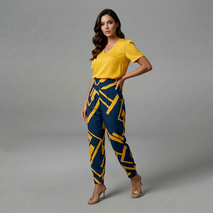 Florence - Ensemble tendance avec chemisier et pantalon